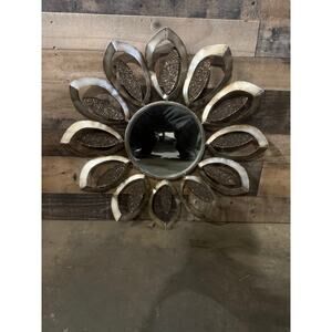 Metal Flower Wall Mirror – 26” Diameter (Used)
